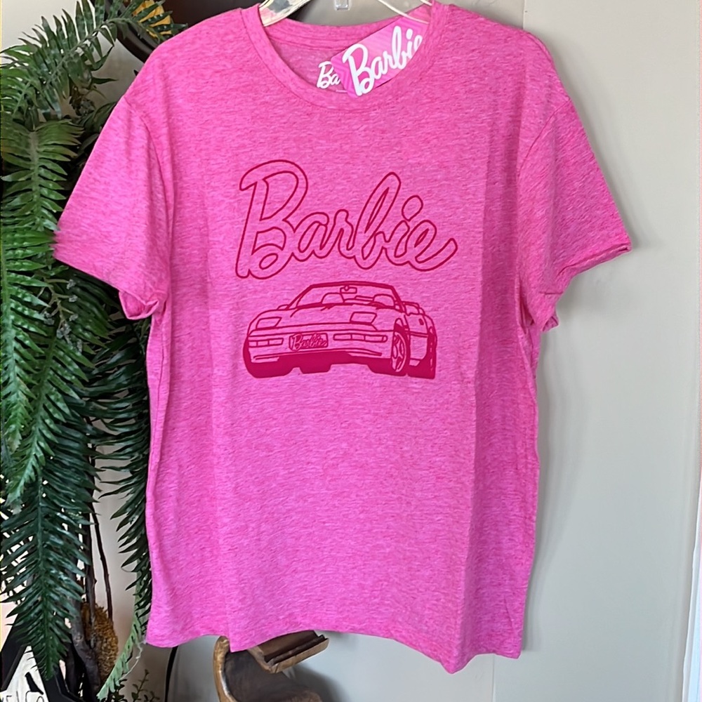 Brand New Barbie Pink Corvette Short Sleeve Shirt Movie Top - Picture 2 of 11